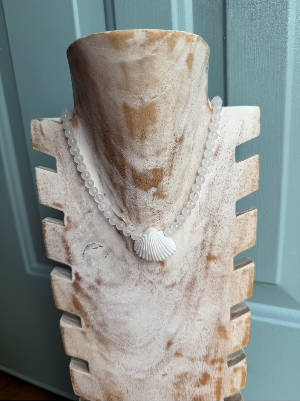 White Shell Bead Necklace - Elegant Beach-Themed Jewelry